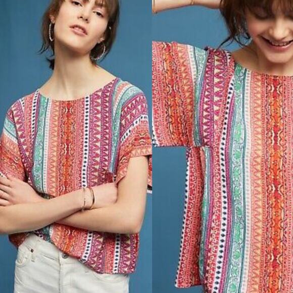 Anthropologie Maeve Milla Multicolor Printed Top - Picture 2 of 8
